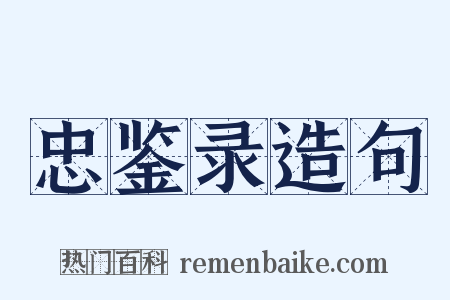 忠鉴录造句是什么意思的图片